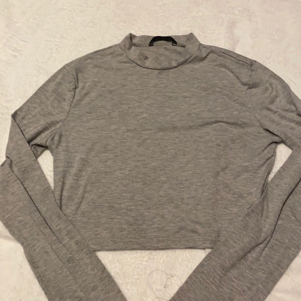 Grey cropped long sleeve